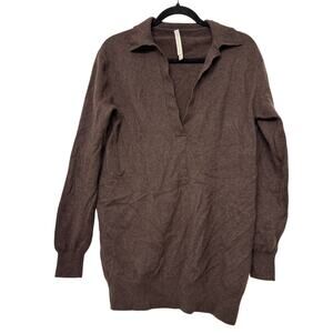 Aritzia Group Babaton Circuit Sweater Brown Merino Wool Womens Oversized Small